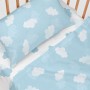 Set di Lenzuola HappyFriday Basic Kids Clouds Azzurro 2 Pezzi