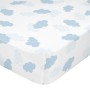 Lenzuolo con angoli HappyFriday BASIC KIDS Azzurro 60 x 120 x 14 cm Nuvole