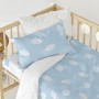 Lenzuolo con angoli HappyFriday BASIC KIDS Azzurro 60 x 120 x 14 cm Nuvole