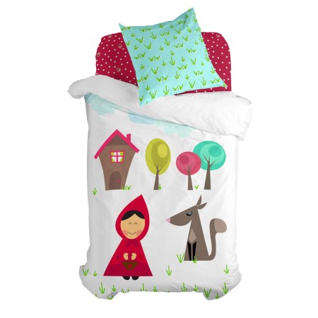 Set di copripiumino HappyFriday Mr Fox Grandma Multicolore Singolo 2 Pezzi