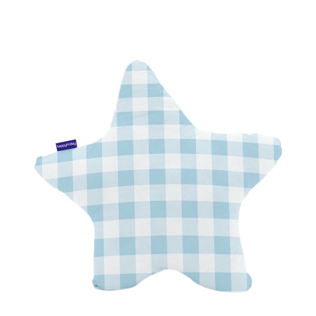 Cuscino HappyFriday Basic Azzurro Stella Vichy 50 x 50 cm