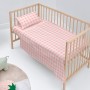 Set di Lenzuola HappyFriday Basic Kids Vichy Rosa Culla Neonato 2 Pezzi