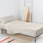 Set di Lenzuola HappyFriday Basic Kids Vichy Beige Singolo 180 x 270 cm 2 Pezzi