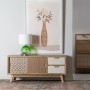 Mobile TV KENSY 120 x 34 x 54,5 cm Naturale Legno Bianco