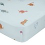 Lenzuolo con angoli HappyFriday Mini dinosaur Azzurro Multicolore 70 x 140 x 14 cm