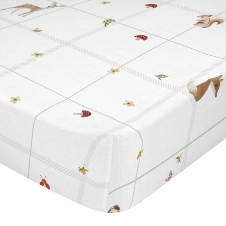 Lenzuolo con angoli HappyFriday MINI Bianco Multicolore 60 x 120 x 14 cm