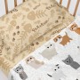 Lenzuolo con angoli HappyFriday MR FOX Beige Multicolore 60 x 120 x 14 cm