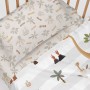 Lenzuolo con angoli HappyFriday MOSHI MOSHI Grigio Multicolore 70 x 140 x 14 cm