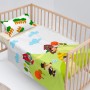 Set di Lenzuola HappyFriday Mr Fox Piggys Multicolore Culla Neonato 2 Pezzi