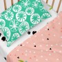 Set di Lenzuola HappyFriday Moshi Moshi Panda garden Rosa Culla Neonato 2 Pezzi