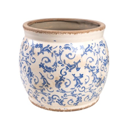 Vaso Romimex Azzurro Bianco Porcellana 20 x 16 x 20 cm