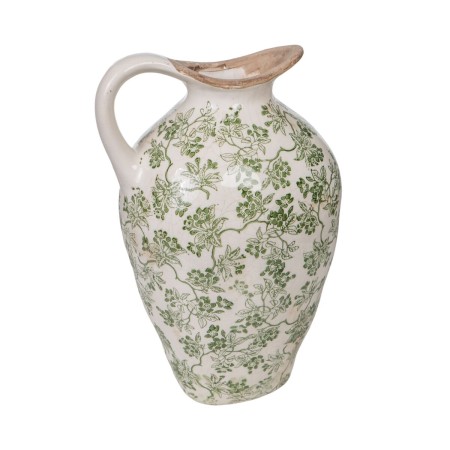 Vaso Romimex Verde Beige Porcellana 23 x 14 x 13 cm Con maniglia