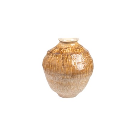 Vaso Romimex Beige Senape Porcellana 24 x 30 x 26 cm