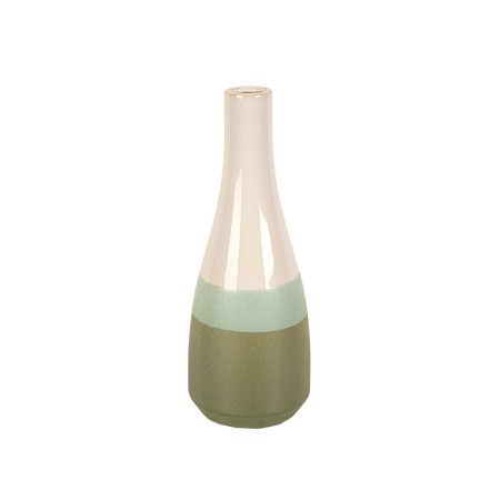 Vaso Romimex Verde Crema Ceramica 11 x 30 x 11 cm