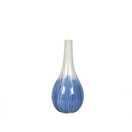 Vaso Romimex Azzurro Bianco Ceramica 18 x 40 x 18 cm