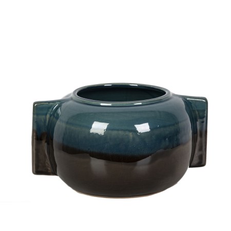 Centrotavola Romimex Blu/Nero Ceramica 28 x 15 x 28 cm 28 x 15 x 22 cm