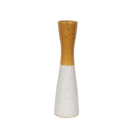 Vaso Romimex Giallo Bianco Ceramica 12 x 43 x 12 cm