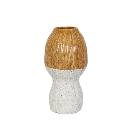 Vaso Romimex Giallo Bianco Ceramica 19 x 37 x 19 cm