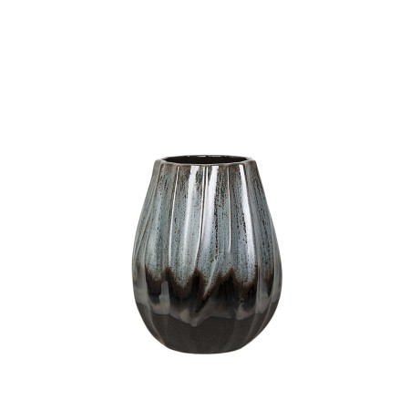 Vaso Romimex Azzurro Nero Ceramica 17 x 21 x 17 cm