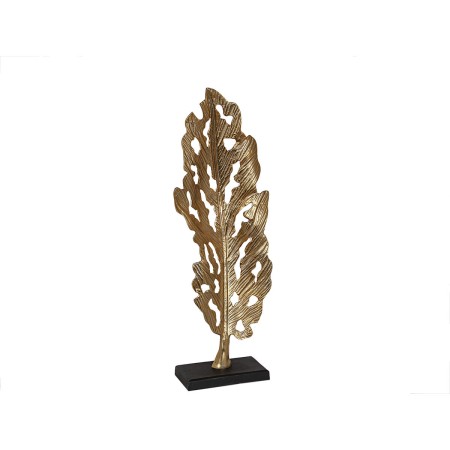 Scultura Romimex Nero Dorato Alluminio Legno MDF 32 x 89 x 14 cm Foglia della pianta