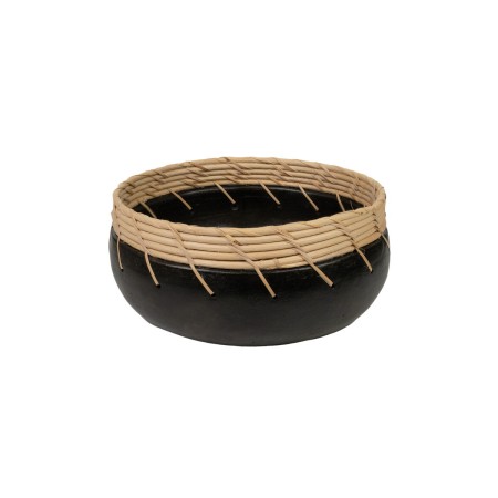 Centrotavola Romimex Nero Naturale Ceramica Rattan 20 x 12 x 30 cm