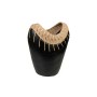 Vaso Romimex Nero Naturale Ceramica Rattan 20 x 30 x 15 cm 15 x 30 x 20 cm