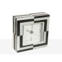 Orologio da Tavolo Romimex Bianco Nero Vetro 14 x 14 x 4 cm