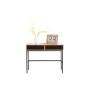 Console Romimex Nero Naturale Metallo Legno MDF 107 x 47 x 28 cm