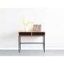 Console Romimex Nero Naturale Metallo Legno MDF 107 x 47 x 28 cm