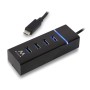 Hub USB 4 Porte Ewent EW1137 USB 3.1 Nero