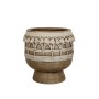 Vaso Romimex Beige Resina Con frange 29 x 30 x 29 cm