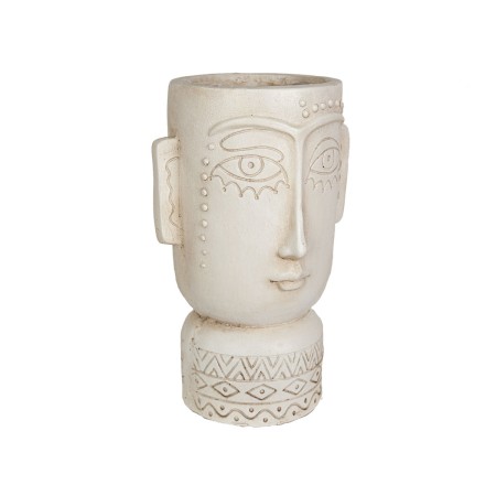 Vaso Romimex Grigio Resina Etnico Busto 25 x 38 x 21 cm