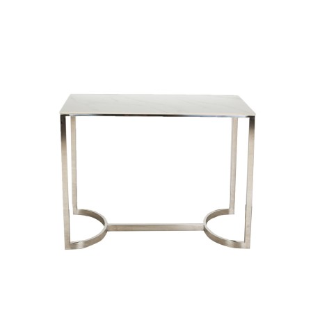 Console Romimex Argentato Acciaio inossidabile Marmo sintetico 100 x 80 x 40 cm