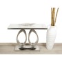 Console Romimex Bianco Argentato Acciaio inossidabile Marmo sintetico 110 x 80 x 40 cm