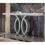 Console Romimex Bianco Argentato Acciaio inossidabile Marmo sintetico 110 x 80 x 40 cm