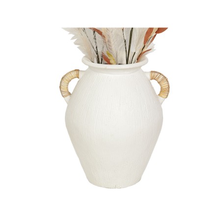 Vaso Romimex Bianco Rattan Terracotta 30 x 40 x 30 cm Con manici