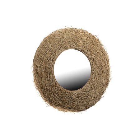 Specchio da parete Romimex Nest Naturale Rattan 110 x 20 x 110 cm Rotondo