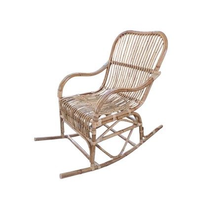 Sedia a Dondolo Romimex Naturale Rattan 55 x 105 x 90 cm