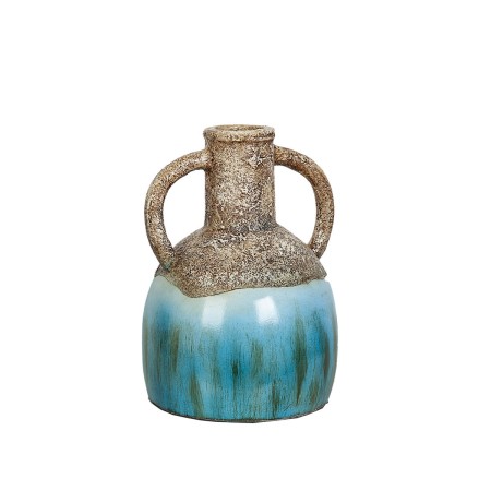 Vaso Alexandra House Living Azzurro Marrone Terracotta 20 x 30 x 20 cm Con manici