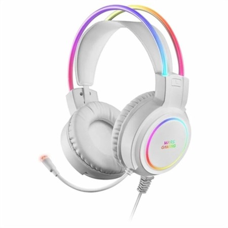 Auricolare con Microfono Gaming Mars Gaming MHRGBW Bianco