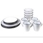 Set di Tazze e Piatti Romimex Bianco Ceramica (16 Pezzi)