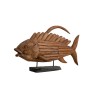 Statua Decorativa Romimex Naturale Legno Pesce 80 x 50 x 20 cm