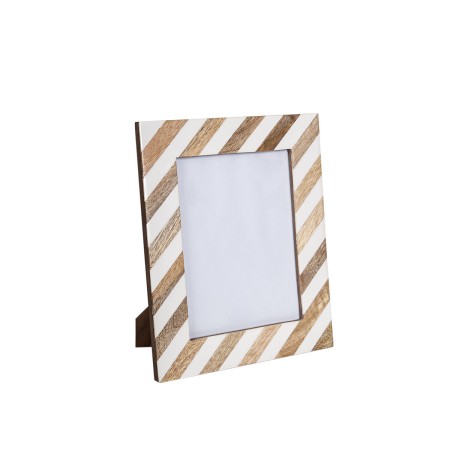 Cornice Portafoto Romimex Marrone Beige Legno Resina 15 x 20 x 2 cm