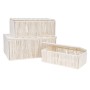 Set di Scatole Decorative Romimex Bianco Corda 35 x 16 x 24 cm 3 Pezzi