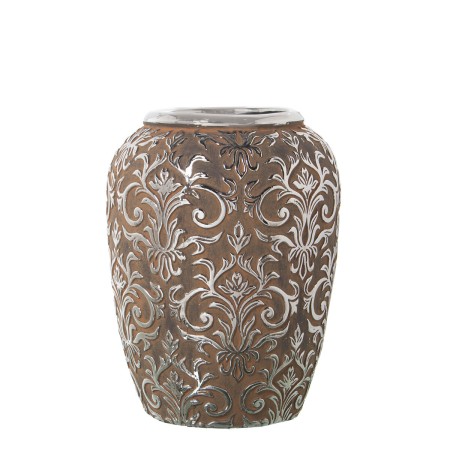 Vaso Alexandra House Living Argentato Ceramica Finitura invecchiata 27 x 27 x 37 cm