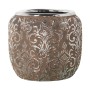 Vaso Alexandra House Living Argentato Ceramica Finitura invecchiata 27 x 27 x 25 cm