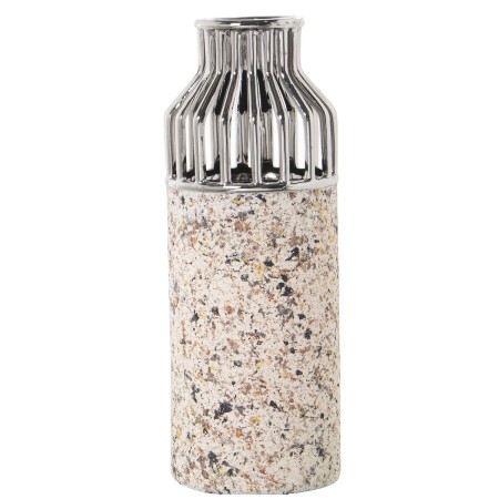 Vaso Alexandra House Living Argentato Granito Ceramica 12 x 12 x 32 cm