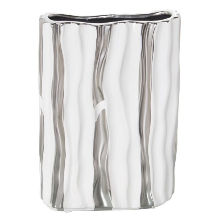 Vaso Alexandra House Living Bianco Argentato Ceramica 19 x 8 x 25 cm