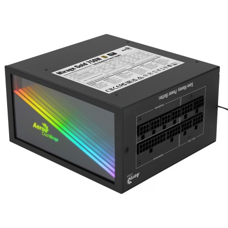 Fonte di Alimentazione Aerocool MIRAGEGOLD 750W Fuente Alimentación PC Modular RGB 80 Plus Gold Condensadores Japoneses