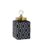 Vaso Alexandra House Living Bianco Nero Ceramica 11 x 11 x 23 cm